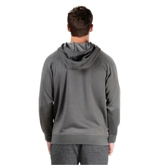 Natori Sathya Volcanic Ash Grey Relaxed Fit 1/4 Zip Hooded Mens Sweatshirt - Picture 2 of 11
